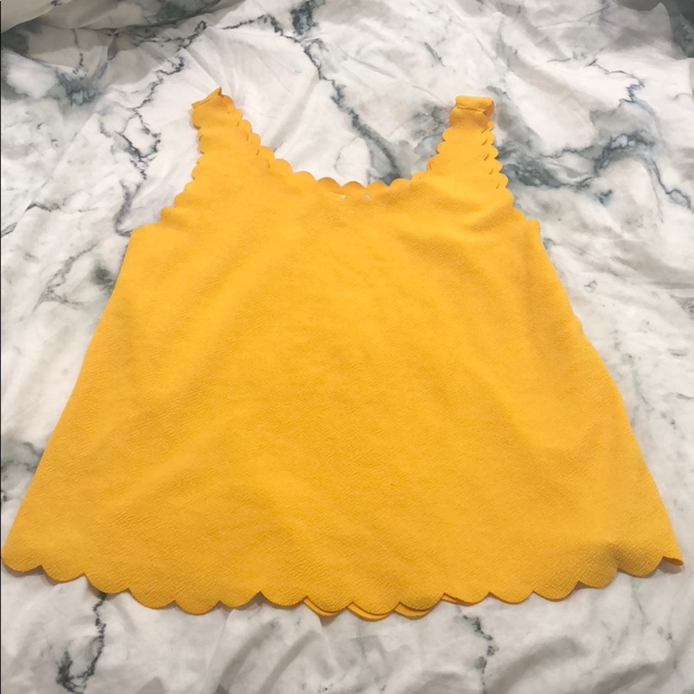 yellow tank top